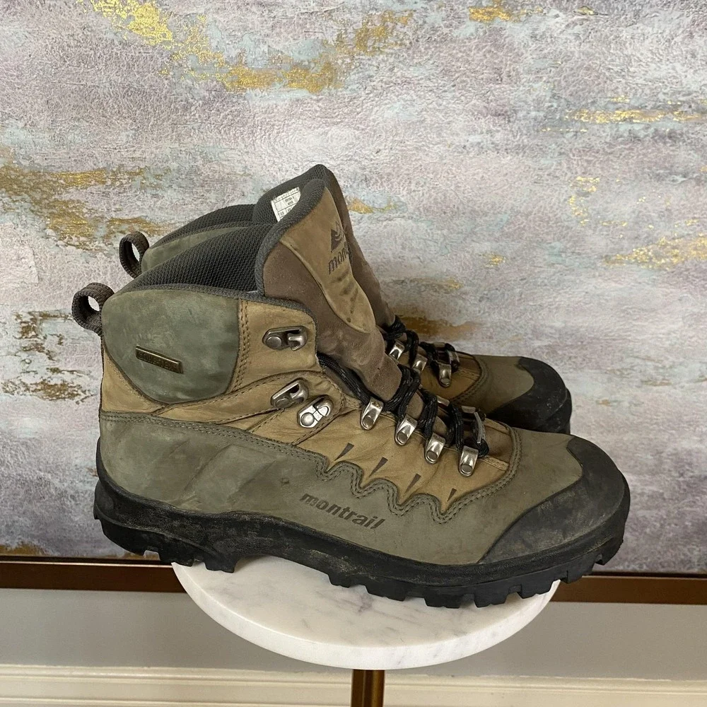 Montrail Boots Mens Size 10.5 Brown Nubuck Vibram Waterproof Hiking Snow Ankle